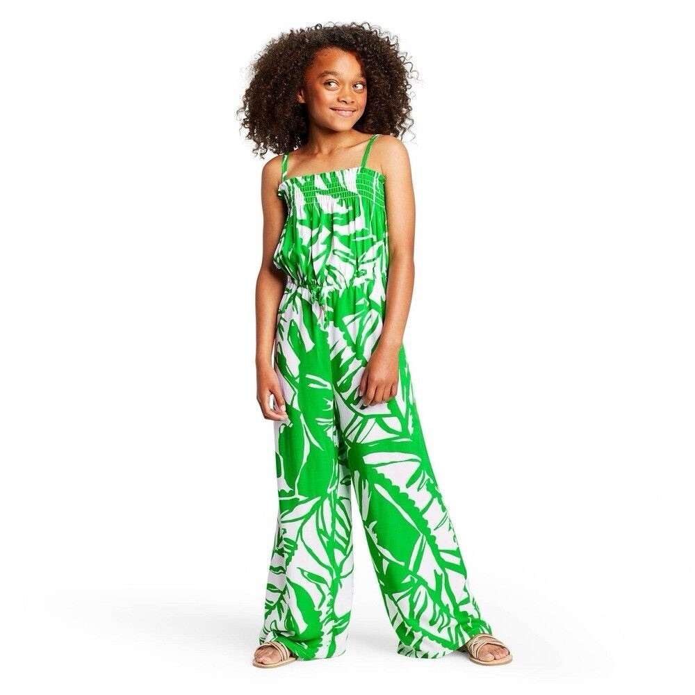 Lilly Pulitzer x Target | Girls Boom Boom Palm Leaves Jumpsuit XL (14)